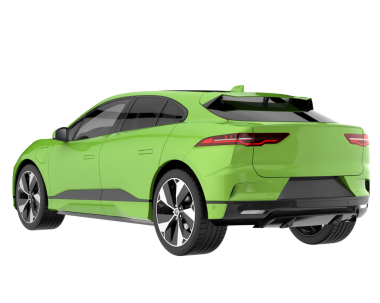 yeşil modern araba beyaz arka planda izole edilmiş - 3 boyutlu görüntüleme