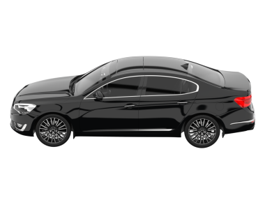 Beyaz arka planda bir araba. 3d illüstrasyon.