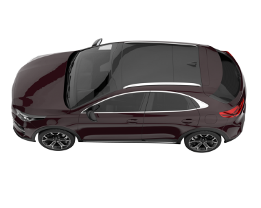 Modern araba arka planda izole edilmiş. 3D görüntüleme - illüstrasyon