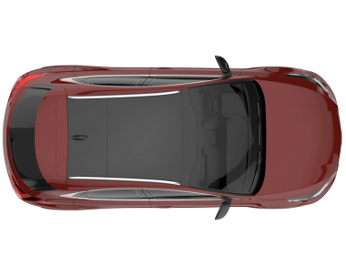 kırmızı modern araba yan görünümü beyaz arkaplanda izole edilmiş 3 boyutlu görüntüleme