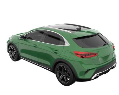 Beyaz arka planda modern lüks bir araba. 3d oluşturma