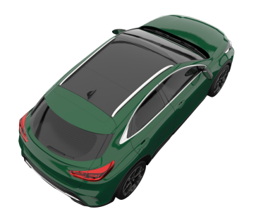 Modern araba arka planda izole edilmiş. 3D görüntüleme - illüstrasyon