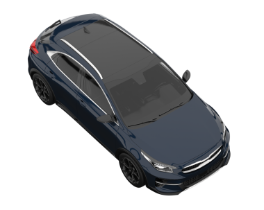 Boş ekranlı 3 boyutlu araba. 3d oluşturma