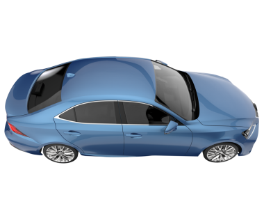 Modern araba arka planda izole edilmiş. 3D görüntüleme - illüstrasyon