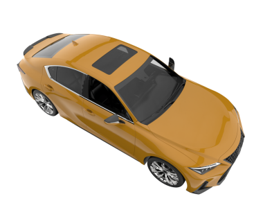 Modern araba arka planda izole edilmiş. 3D görüntüleme - illüstrasyon