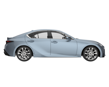 Beyaz arka planda modern sedan. 3d oluşturma
