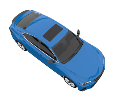 mavi modern araba beyaz arka planda izole edildi