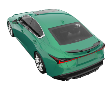 Modern yeşil spor araba beyaz arka planda izole edildi. 3 d illüstrasyon