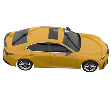 Modern araba beyazda izole edilmiş. 3D görüntüleme - illüstrasyon