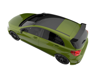 Modern araba arka planda izole edilmiş. 3D görüntüleme - illüstrasyon