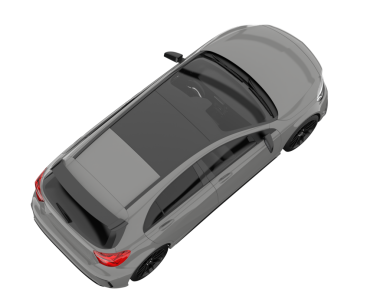 Beyaz arka planda bir araba. 3d oluşturma.