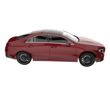 Kırmızı modern araba beyaz arka planda izole edilmiş. 3d oluşturma