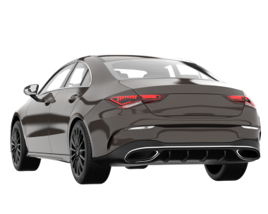 Modern araba arka planda izole edilmiş. 3d oluşturma.