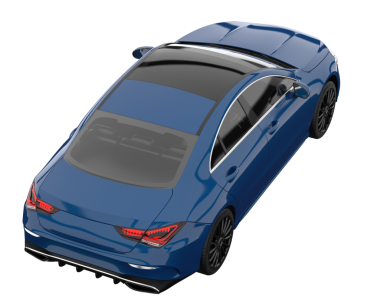 Modern bir spor arabanın 3 boyutlu görüntüsü.