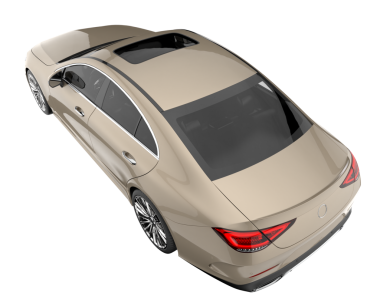 Beyaz arka planda gölgeli modern lüks araba. 3d illüstrasyon