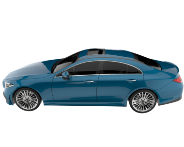 Beyaz arka planda izole edilmiş lüks bir araba..