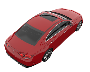 kırmızı modern araba siyah arkaplanda izole edildi