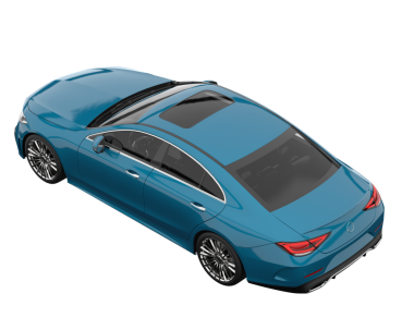 Beyaz arka planda gölgeli modern bir araba. 3d illüstrasyon.