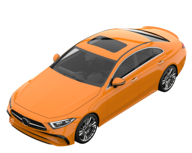 turuncu modern araba. 3d oluşturma.