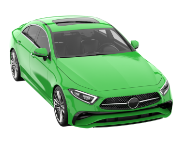 Siyah arka planda izole edilmiş yeşil modern araba. 3d oluşturma.