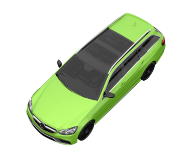 yeşil araba beyaz arka planda izole edildi