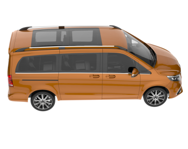 Modern turuncu minivan beyaz arka planda izole edilmiş. 3D görüntüleme - 3d illüstrasyon