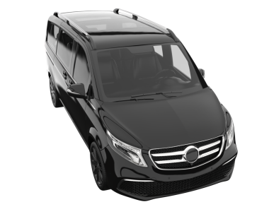 Beyaz arka planda siyah araba