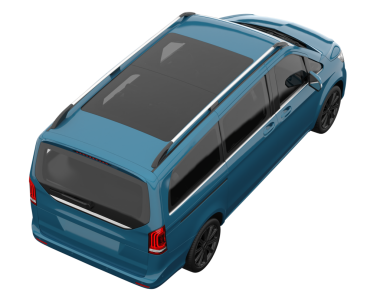 Mavi araba beyaz arka planda izole edilmiş, 3 boyutlu görüntüleme.