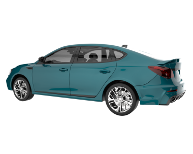 Arka planda izole edilmiş gerçekçi bir araba. 3D görüntüleme - illüstrasyon