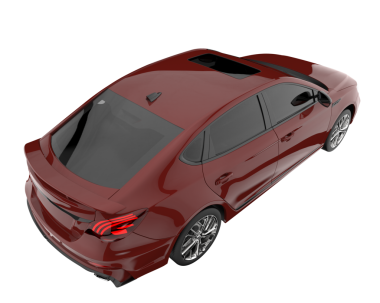 Araba kırmızısı. 3d oluşturma