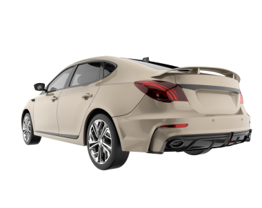 Gri arka planda beyaz lüks modern araba. 3d oluşturma