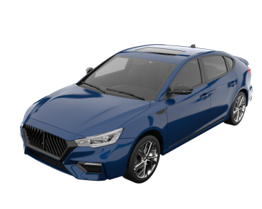 Araba sedanı siyahta izole edilmiş. 3 Boyutlu Hazırlama