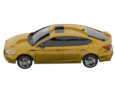 Gri arka planda izole edilmiş gerçekçi modern araba - 3 boyutlu görüntüleme