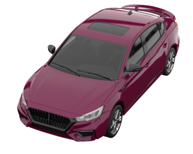 pembe modern araba beyaz arka planda izole edilmiş