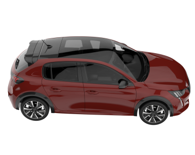 Kırmızı cip beyaz arka planda izole edildi. 3d illüstrasyon