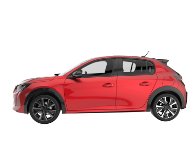 Kırmızı araba. yan görünüm