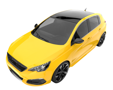 Gri arka planda modern sarı araba