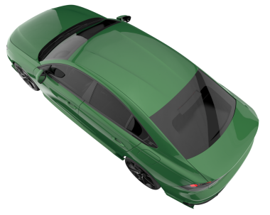 Beyaz arka planda izole edilmiş yeşil spor araba. 3 boyutlu görüntüleme - 3 boyutlu.