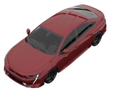 Kırmızı araba beyaz arka planda izole edilmiş. 3d oluşturma