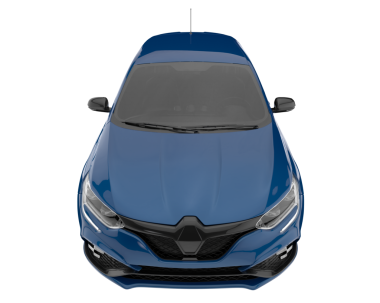 Gerçekçi mavi araba. Yan görünüş. 3d oluşturma