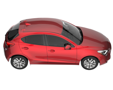 Araba beyazda izole edilmiş. 3d oluşturma