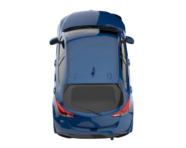 Beyaz arka planı olan mavi lüks bir araba. 3d oluşturma.