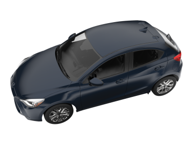 Modern araba arka planda izole edilmiş. 3D görüntüleme - illüstrasyon