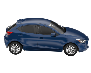 Mavi araba beyaz arka planda izole edilmiş. 3d illüstrasyon.