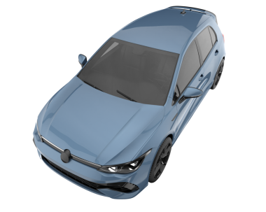 mavi araba siyah bir arkaplanda izole edildi. 3 boyutlu görüntüleme