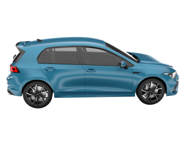 Mavi modern kompakt araba. 3d oluşturma