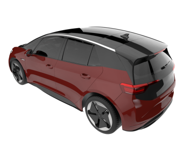 Beyaz arka planda modern bir araba. 3d oluşturma