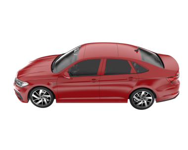 Kırmızı araba. 3d oluşturma