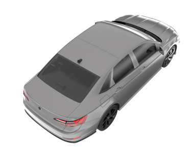 Siyah araba beyaz arka planda izole edilmiş. 3d illüstrasyon