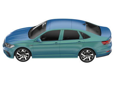 Beyaz arka planda modern bir sedan araba. 3d illüstrasyon